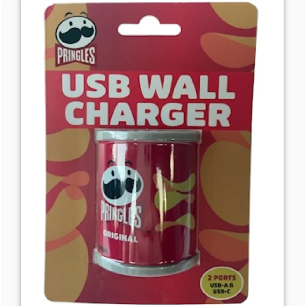 USB Wall Charger Duel Port USB-A & USB-C Pringle’s Can